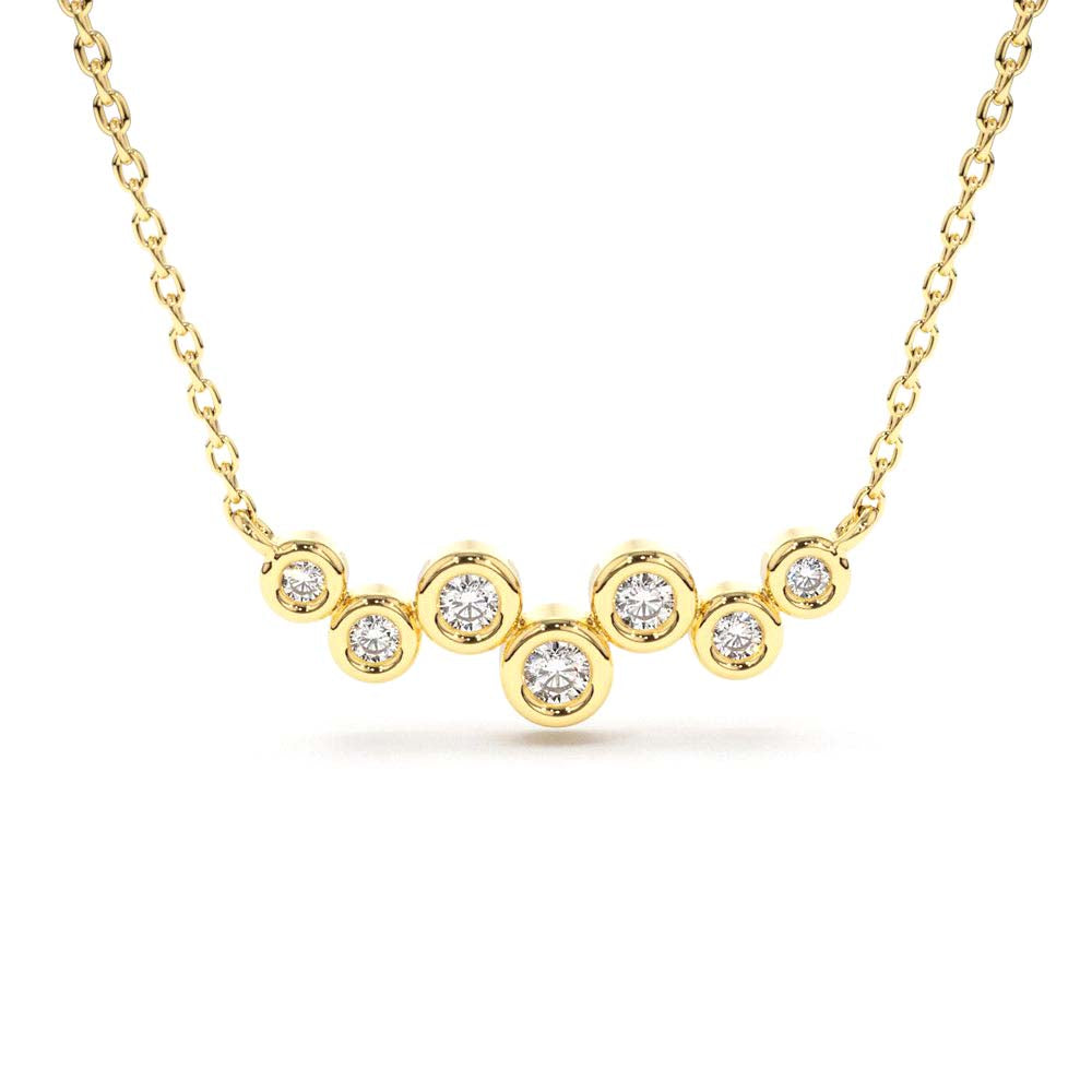 Floating Diamond Bubble Necklace in 14K Gold — view 1