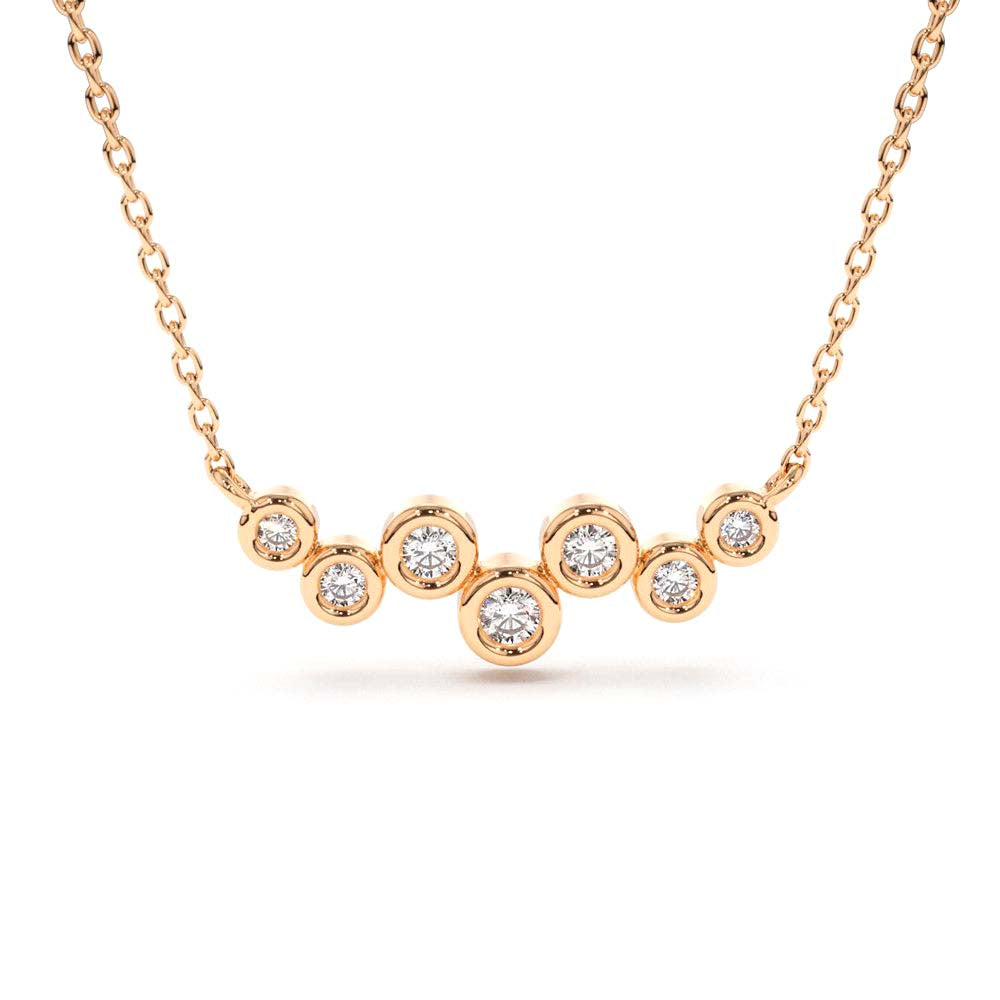 Floating Diamond Bubble Necklace in 14K Gold — view 4