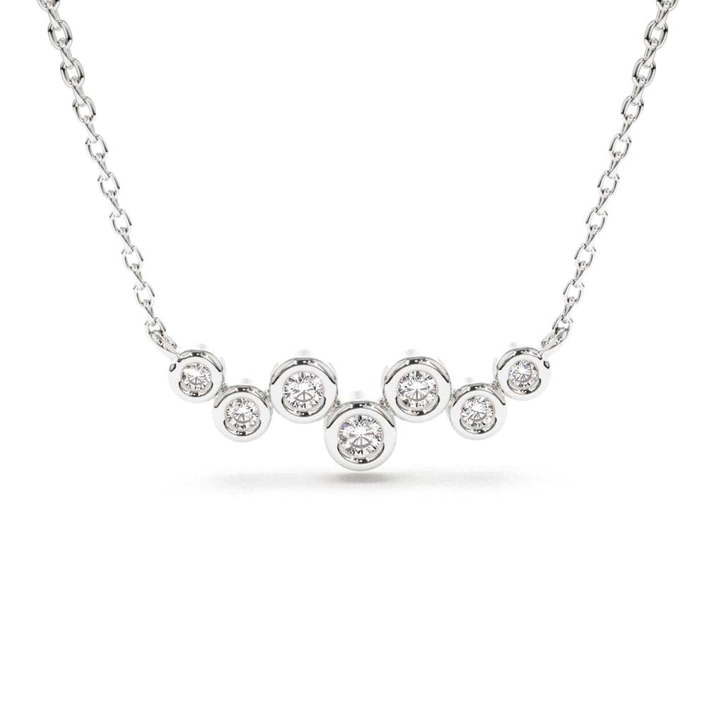 Floating Diamond Bubble Necklace in 14K Gold — view 3