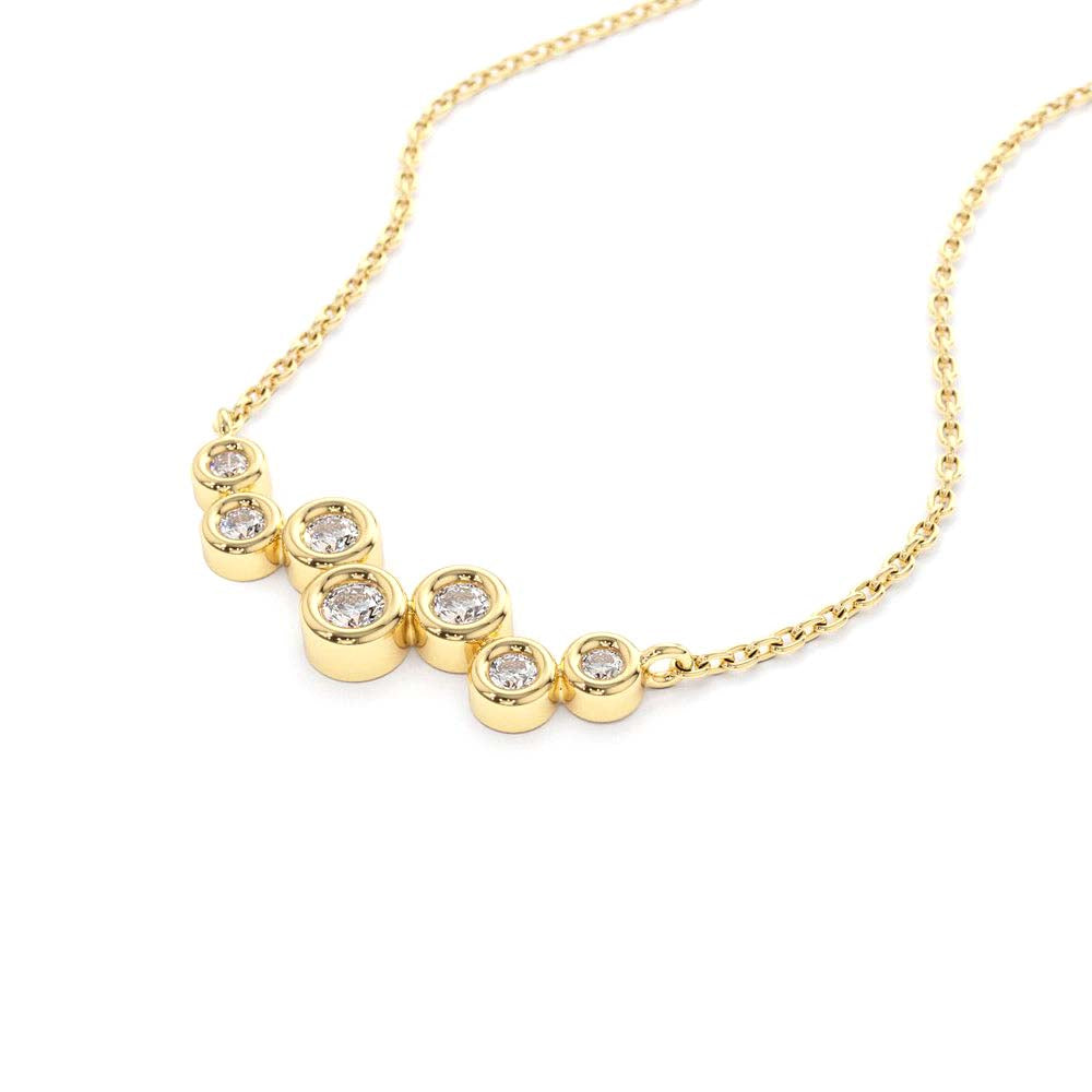 Floating Diamond Bubble Necklace in 14K Gold — view 2