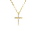 Micro Pave Diamond Cross Necklace in 14K Gold — view 1