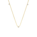 Bezel Setting Diamond by the Yard Necklace in 14K Gold — view 1