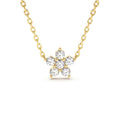 Flower Charm Diamond Necklace in 14K Gold — view 1