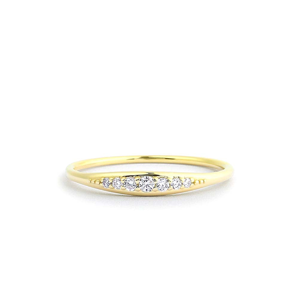 Graduating Diamond Wedding Band in 14K Gold — view 1