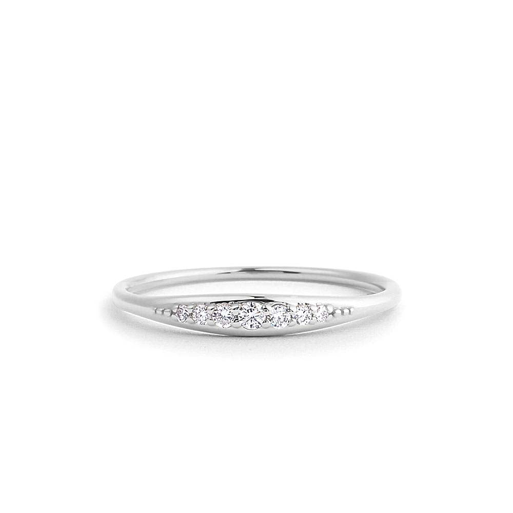 Graduating Diamond Wedding Band in 14K Gold — view 3
