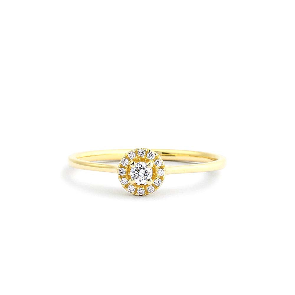 Halo Diamond Ring in 14K Gold — view 1