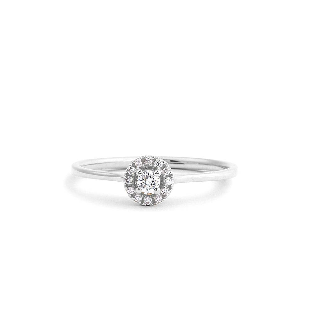 Halo Diamond Ring in 14K Gold — view 3