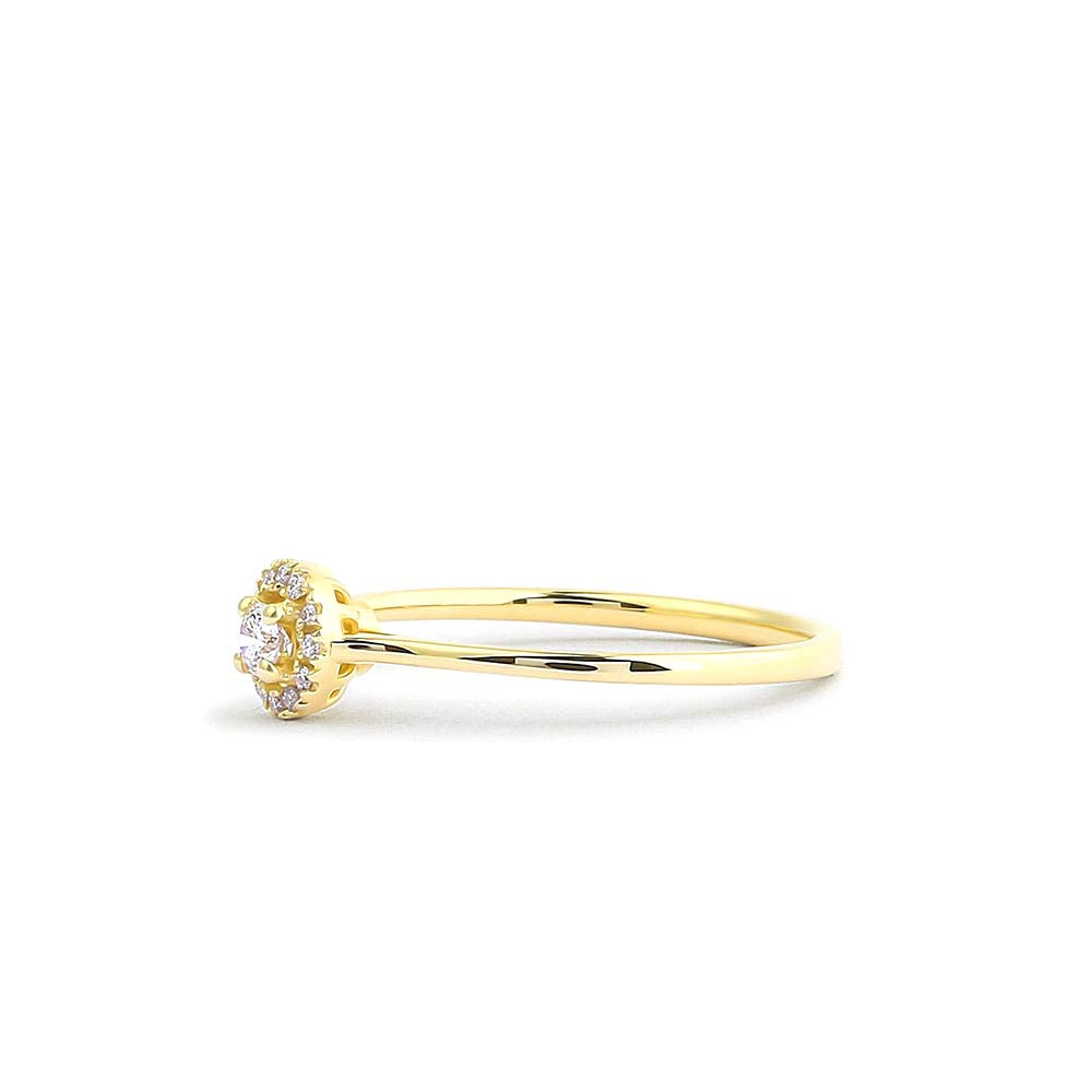 Halo Diamond Ring in 14K Gold — view 2