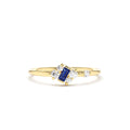 Slanted Baguette Sapphire Ring in 14K Gold — view 1