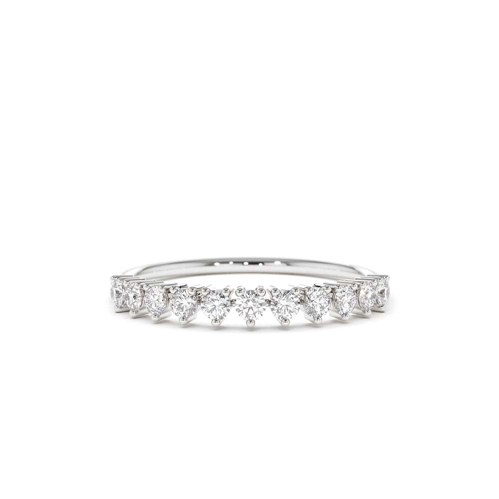 3 Prong Diamond Wedding Ring in 14K Gold — view 3