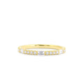 Baguette and Round Cut Diamond Wedding Band in 14K Gold — view 1