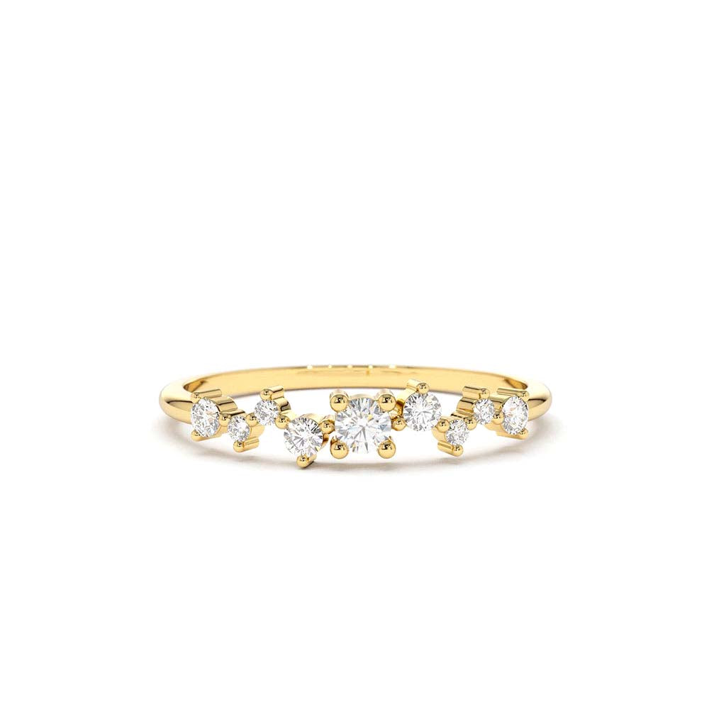 Multistone Diamond Cluster Ring in 14K Gold — view 1