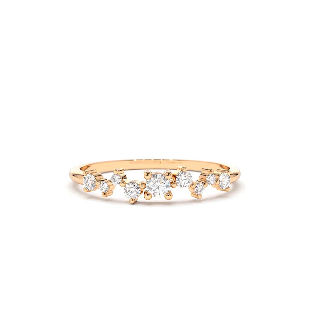 Multistone Diamond Cluster Ring in 14K Gold — view 4