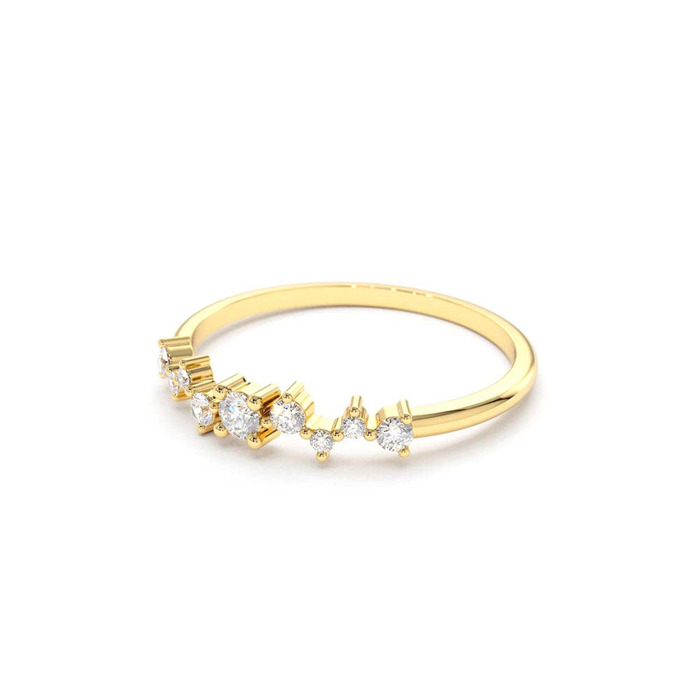 Multistone Diamond Cluster Ring in 14K Gold — view 2