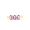 Oval Genuine Pink Sapphire and Diamond Ring in 14K Gold — view 1