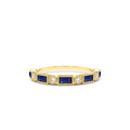 Sapphire Baguette and Diamond Ring in 14K Gold — view 1