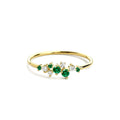 Emerald and Diamond Cluster Ring in 14K Gold — view 1