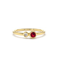 Bezel Setting Ruby and Diamond Ring in 14K Gold — view 1