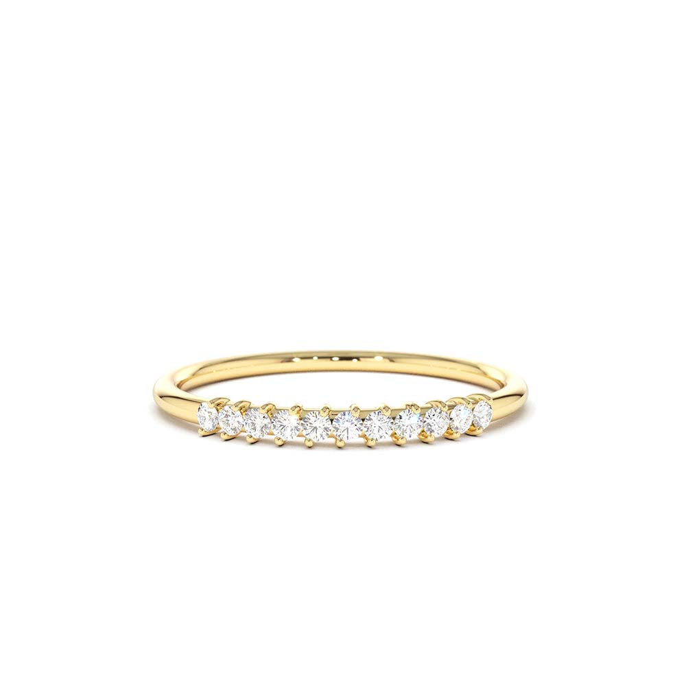 11 Stone Petite Diamond Wedding Band in 14K Gold — view 1
