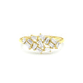 Baguette Diamond Cluster Ring in 14K Gold — view 1