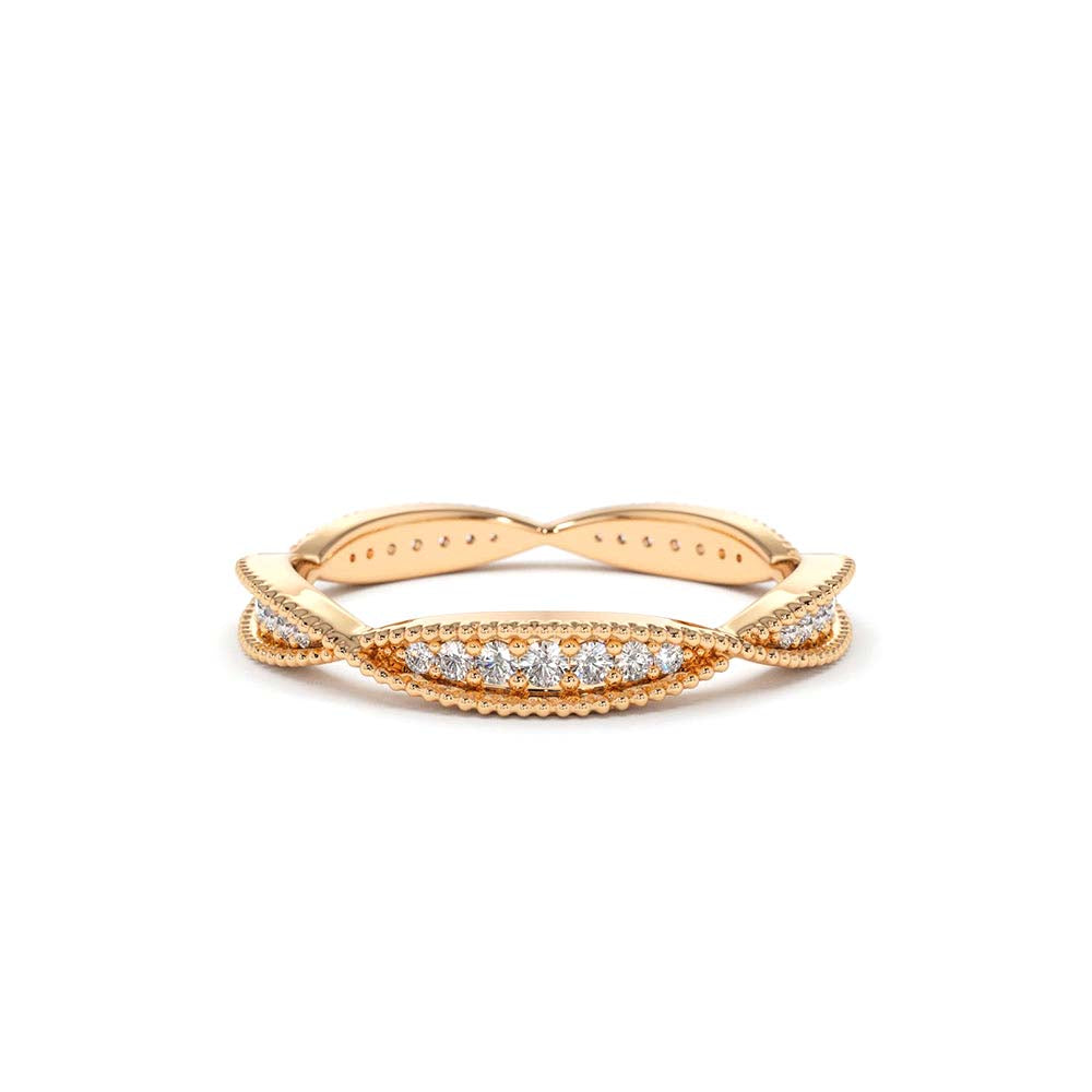 Art Deco Graduating Diamond Full Eternity Ring in 14K Gold — view 4