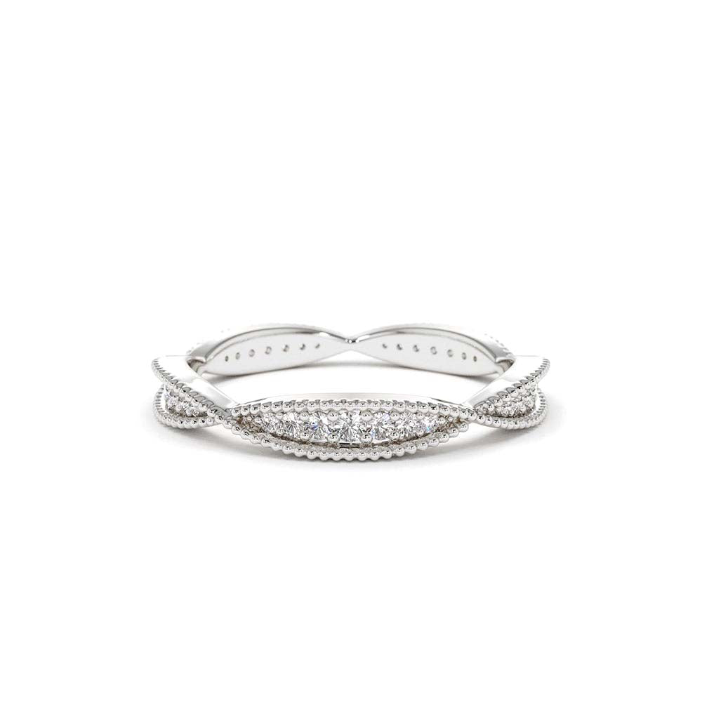 Art Deco Graduating Diamond Full Eternity Ring in 14K Gold — view 3