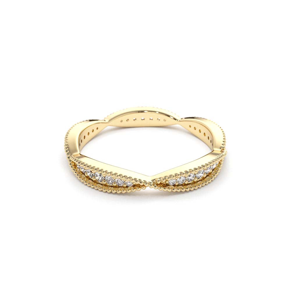 Art Deco Graduating Diamond Full Eternity Ring in 14K Gold — view 2