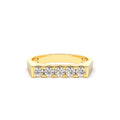 Rectangular Diamond Pinky Ring in 14K Gold — view 1