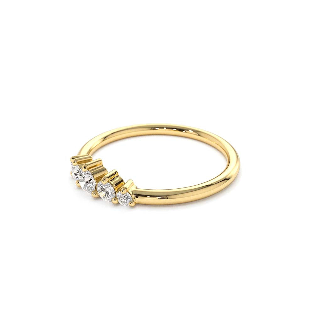 5 Stone Graduating Diamond Wedding Ring in 14K Gold — view 2