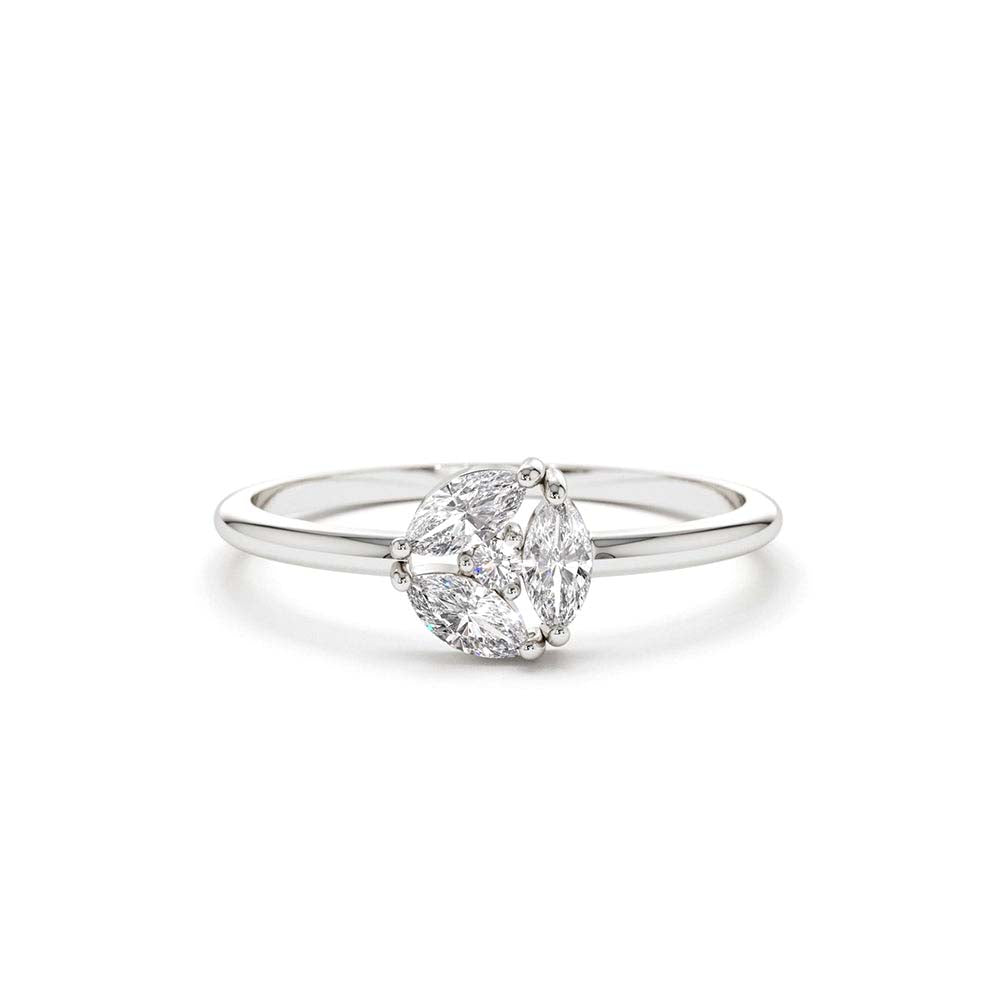 Marquise Diamond Cluster Ring in 14K Gold — view 4
