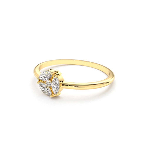 Marquise Diamond Cluster Ring in 14K Gold — view 2