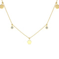 Dangling Diamond Disc Necklace in 14K Gold — view 1
