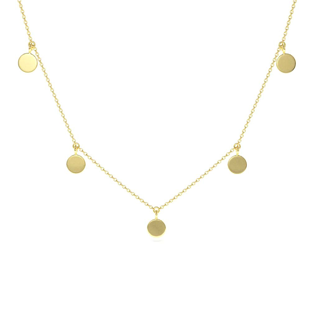 Coin Disc Choker Necklace in 14K Gold — view 1