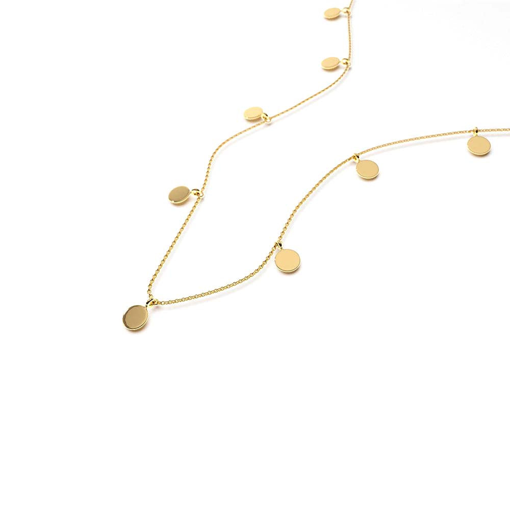 Coin Disc Choker Necklace in 14K Gold — view 3