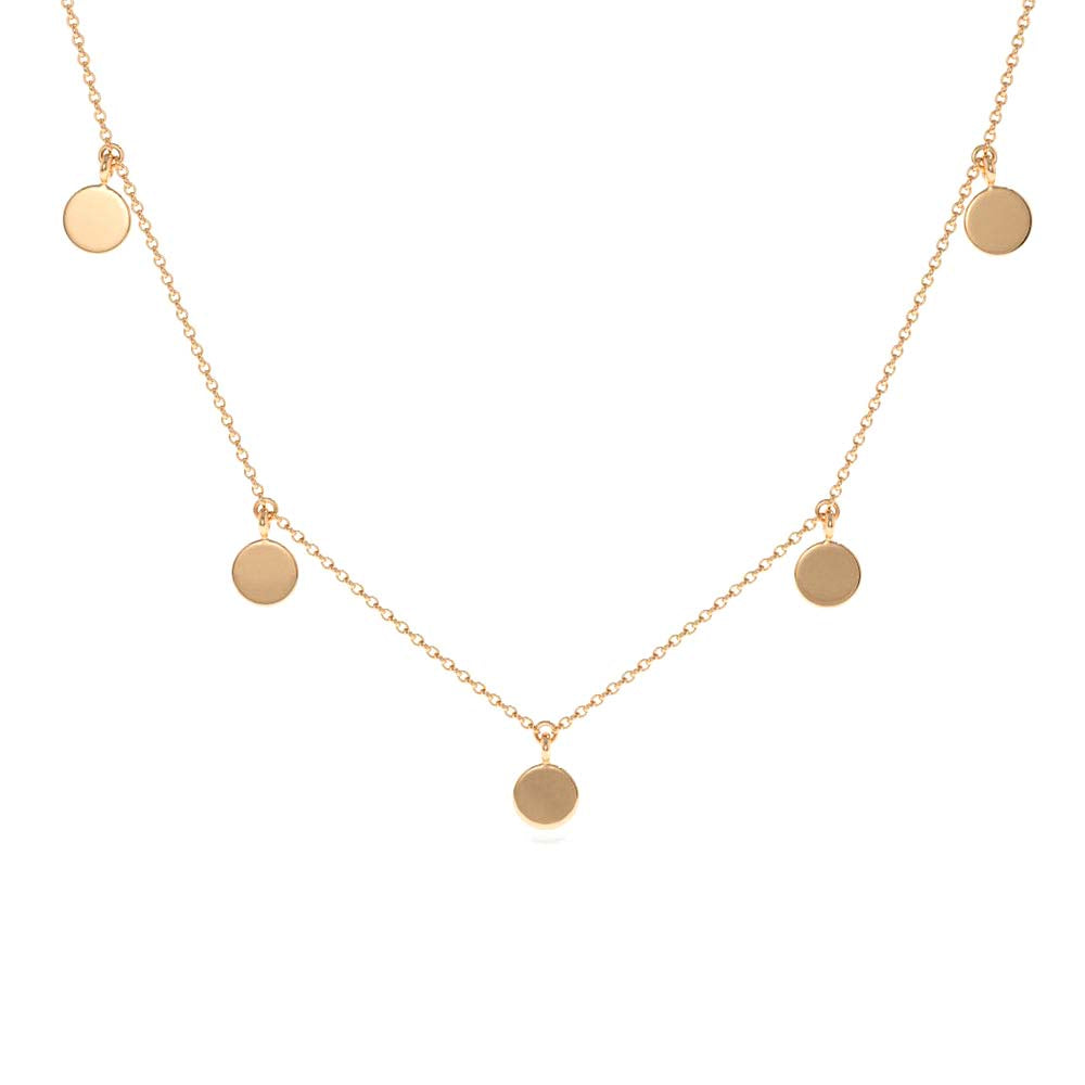 Coin Disc Choker Necklace in 14K Gold — view 5