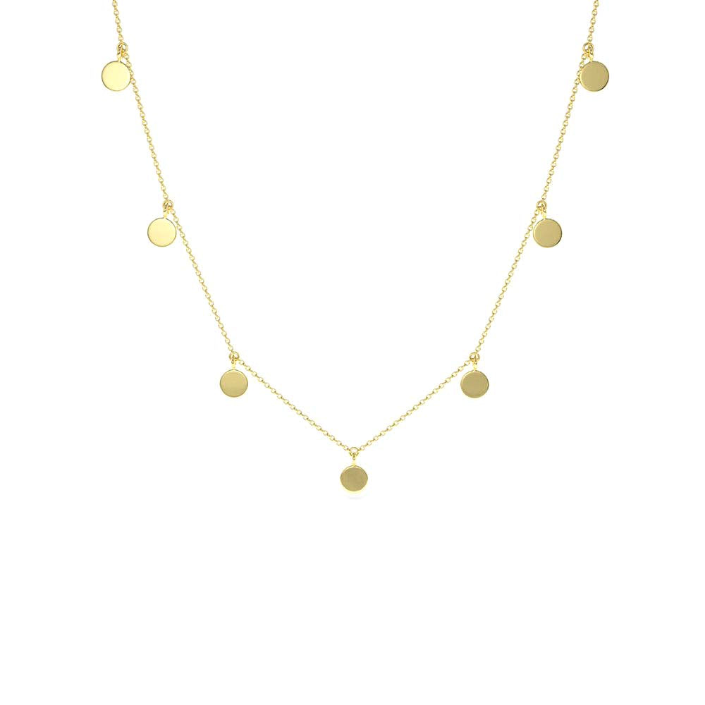 Coin Disc Choker Necklace in 14K Gold — view 2