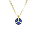 Marquise Sapphire Cluster Necklace in 14K Gold — view 1