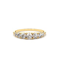 7 Stone Diamond Graduated Wedding Ring in 14K Gold — view 1