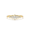 Marquise & Round Diamond Anniversary Band in 14K Gold — view 1