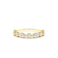 Marquise and Round Diamond Milgrain Bezel Setting Ring in 14K Gold — view 1