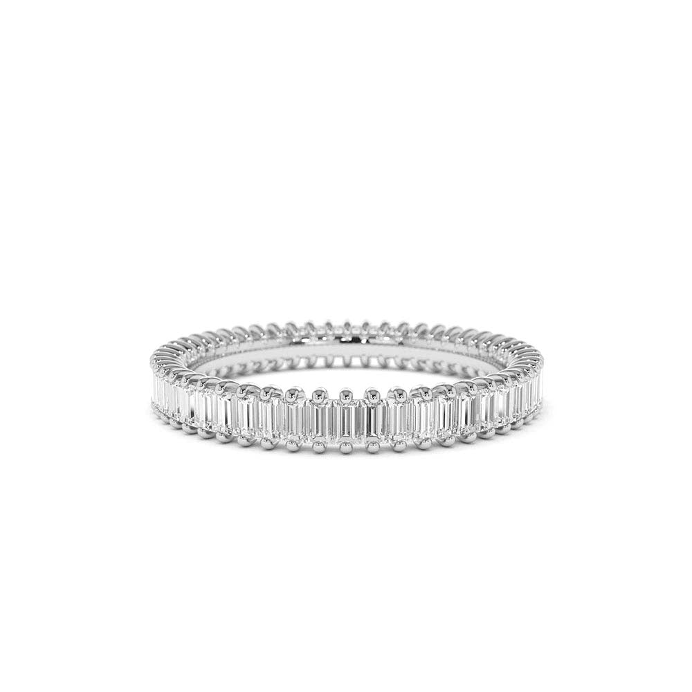 Prong Setting Full Eternity Baguette Diamond Ring in 14K Gold — view 4