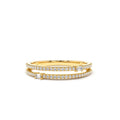 Unique Double Row Micro Pave Statement Ring in 14K Gold — view 1