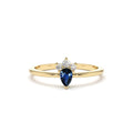 Mini Sapphire and Diamond Ring in 14K Gold — view 1
