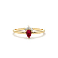 Mini Ruby and Diamond Ring in 14K Gold — view 1