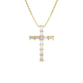 Baguette Diamond Cross in 14K Gold — view 1