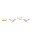 Mini Trio Diamond Stud Earrings in 14K Gold — view 1