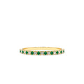 Emerald and Diamond Alternating Eternity Ring in 14K Gold — view 1