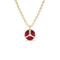 Marquise Ruby Cluster Necklace in 14K Gold — view 1