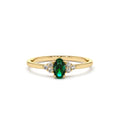 Oval Emerald and Diamond Ring in 14K Gold — view 1