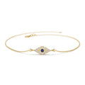 Diamond and Sapphire Evil Eye Bracelet in 14K Gold — view 1